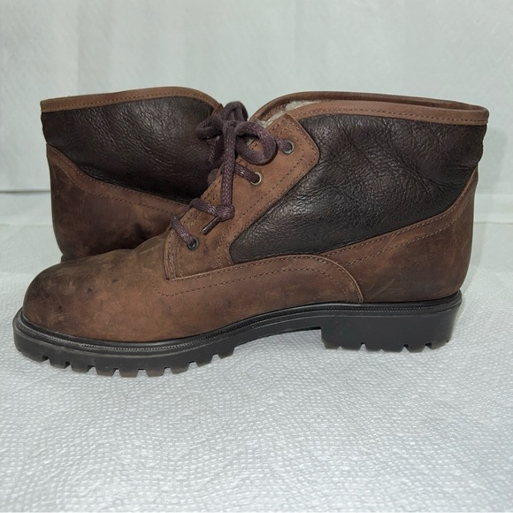 Fait au Canada Black Leather Fur Lining Lace Up Boots size 11M - Picture 7 of 11
